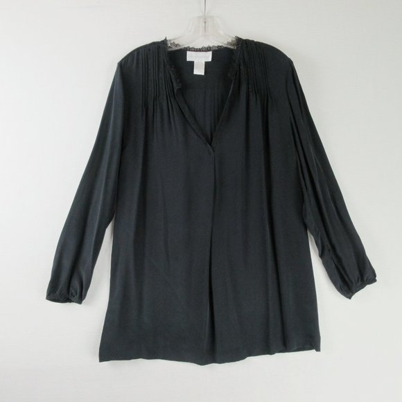 Soft Surroundings Tops - Soft Surroundings Pleated Long Sleeve Tunic Size M Black